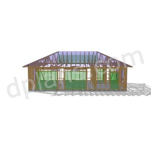 22' x 39' Garage with Utility Rooms Plans | Professional Timber Frame Design