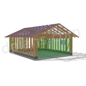 20' x 26' Garage with Storage Room Plans | Smart Timber Frame Design