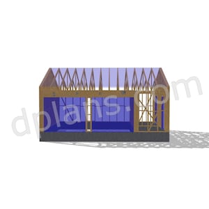 26' x 20' Garage with Two Storage Rooms Plans | Spacious Timber Frame Design