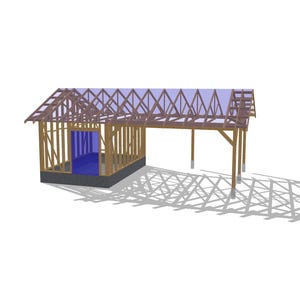 33' x 19' Carport with Storage Plans | Practical Timber Frame Design