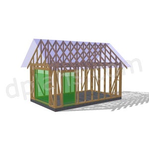 19' x 12' Compact Timber-Frame Garage Plans | Minimal Timber Frame Design