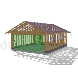 26 x 20' plattegronden garageberging | Zelfgemaakt houten frameontwerp