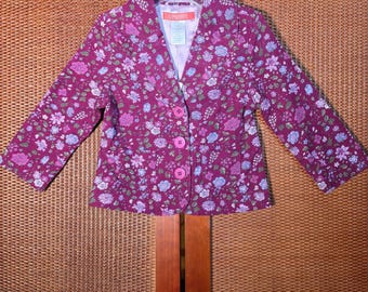 Gymboree Blazer Kids Size 3 Purple Floral Corduroy Lined Jacket NWT 2004