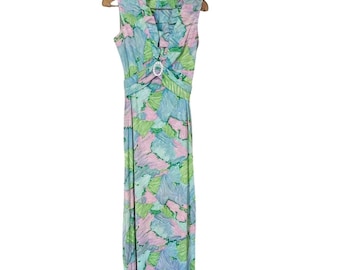 Sukienka maxi w kwiaty w stylu vintage, rozmiar S, bez rękawów