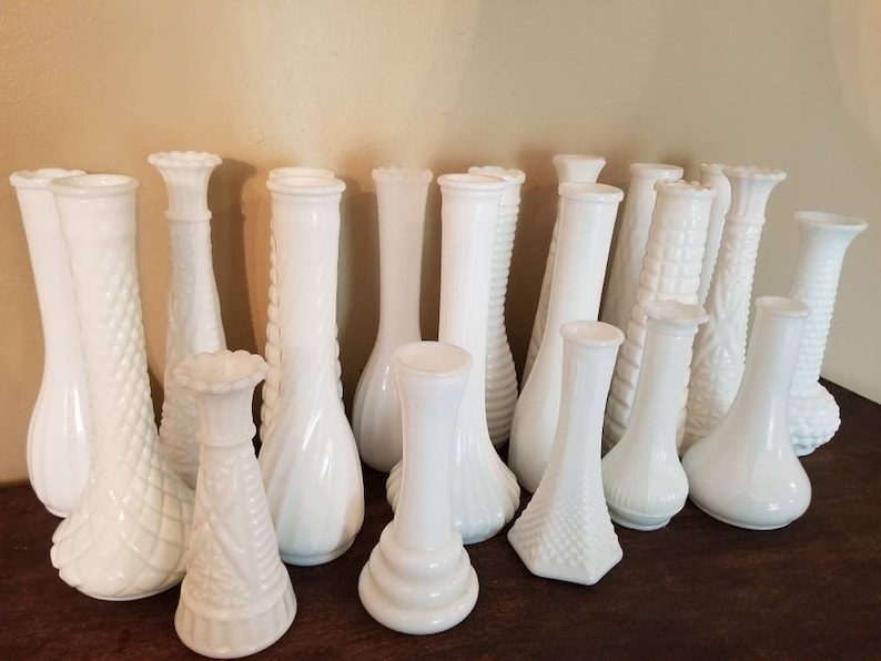 Vintage Milk Glass Vases Set of 20 Instant Collection for Etsy