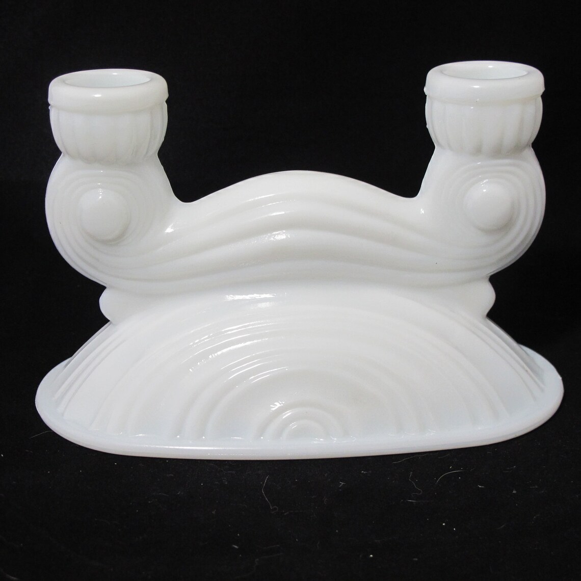 Vintage Milk Glass Double Candlestick Holder Wedding Decor Etsy