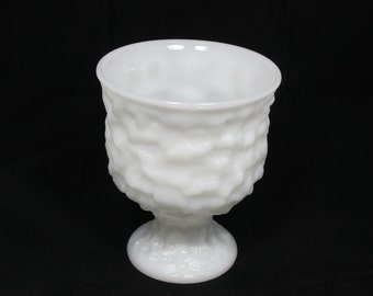 Vintage Milk Glass Tumbled Planter Vase By  E.O. Brody Wedding Decor Candy Buffet Centerpiece