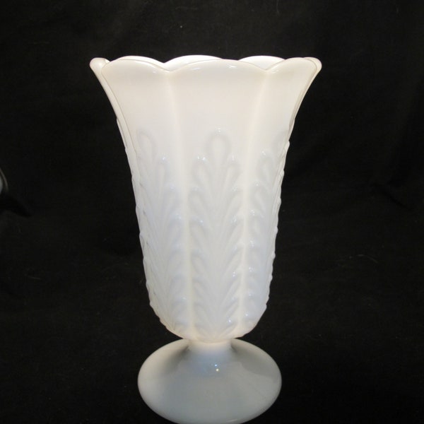 Vintage Eichenblatt Sockel Milchglas Vase Hochzeit Dekor Herzstück