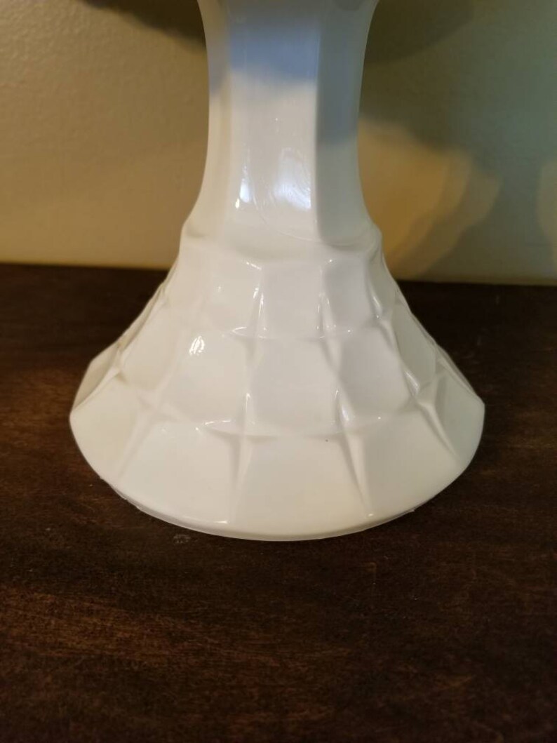 Vintage Beautiful Milk Glass Square Cake Stand Special Occassion. Wedding
