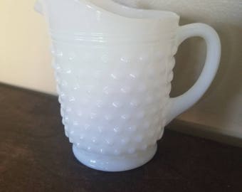 Vintage Hobnail Milk Glass Pitcher - Great for Wedding Decor or Home Decor. Vintage Farmhouse.