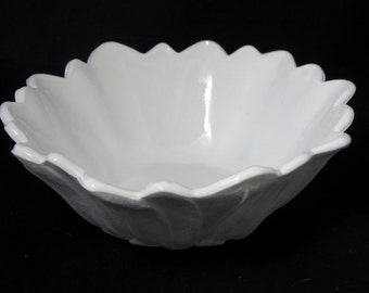 Tazón de vidrio de leche vintage Patrón de rosa salvaje pequeño, con patas para decoración de bodas Buffet de dulces o decoración del hogar