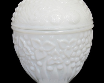 Vintage Embossed Flower Milk Glass Candy Dish Wedding Decor Candy Buffet