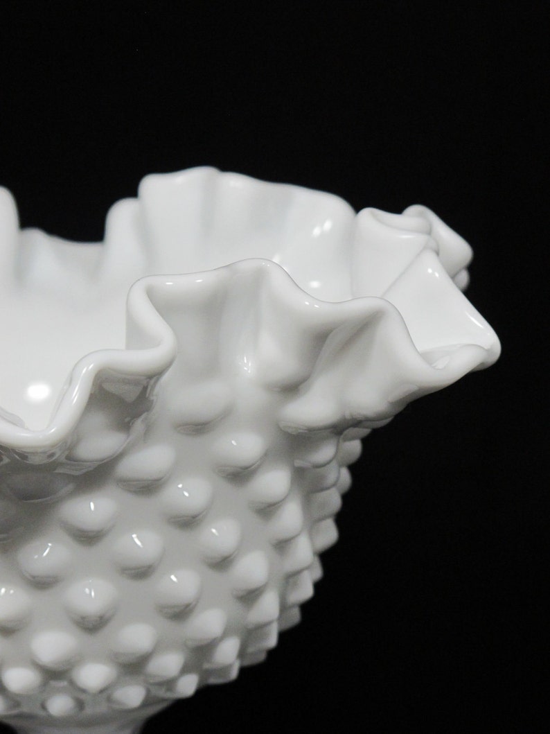 Vintage Fenton Hobnail Ruffled Compote for Wedding Decor or Home Decor image 2