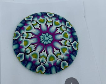 Kaleidoscope polymer clay pendant