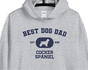 Cocker Spaniel Dog DAD camisa / Personalización personalizada / Mejor perro papá / Regalo del Día del Padre / Spaniel Lover / Sudadera con capucha / Camiseta sin mangas / Manga larga