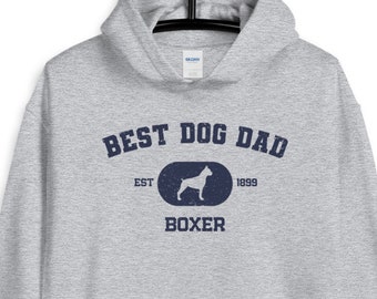 Boxer Dog Dad Regalo Día del Padre / Mejor Regalo de Papá Perro / Boxer Dog Lover Camiseta / Sudadera con capucha / Camiseta sin mangas / Camiseta de manga larga / Personalización personalizada