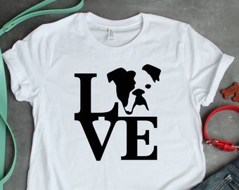 Camiseta unisex con el mensaje "Bulldog Love", un bonito regalo para las mamás amantes de los perros