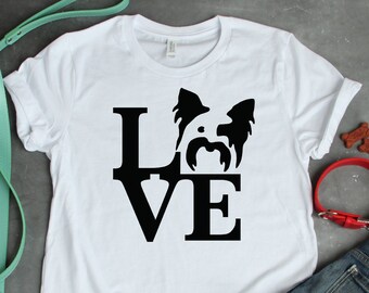 Camiseta unisex con el lema "Yorkshire Terrier Love", camiseta para mamá de perro Yorkie, lindo regalo de Yorkie para amantes de los perros