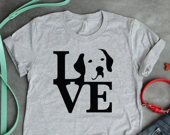 Camisa unisex Labrador Love, negra, amarilla y chocolate, regalo para amantes de los perros Labrador