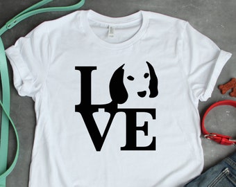 Camiseta unisex con el mensaje Beagle Love, adorable regalo de perro sabueso para amantes de las mascotas y lindo gráfico de cara de perro para dueños de Beagle