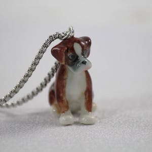 Boxer Pendant & Pearl Necklace, Animal Jewelry, Dog Necklace, Pearl Necklace, Animal Necklace Pendant, Long Necklace