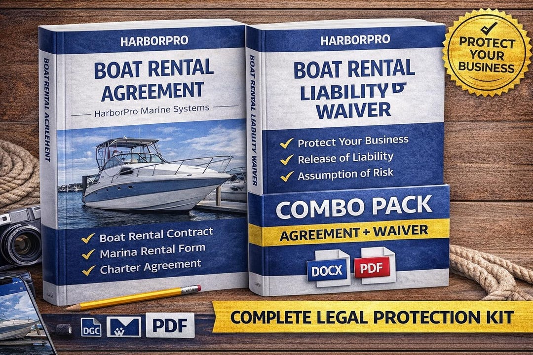 Boat Rental Agreement + Liability Waiver | Marina Contract Forms (DOCX ...