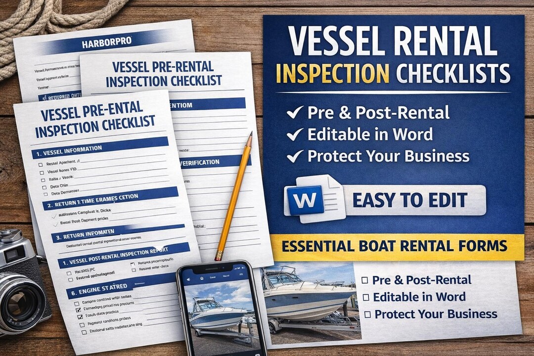 Vessel Rental Inspection Checklists | Pre & Post Rental Forms (editable ...