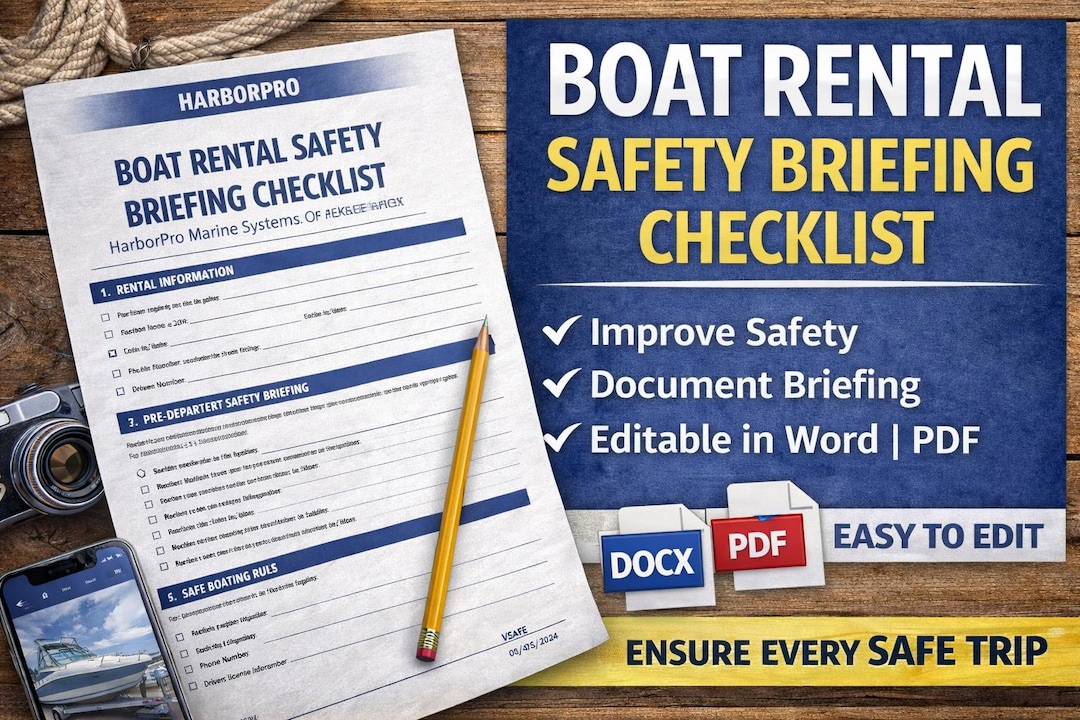 Boat Rental Safety Briefing Checklist | Editable DOCX - Etsy