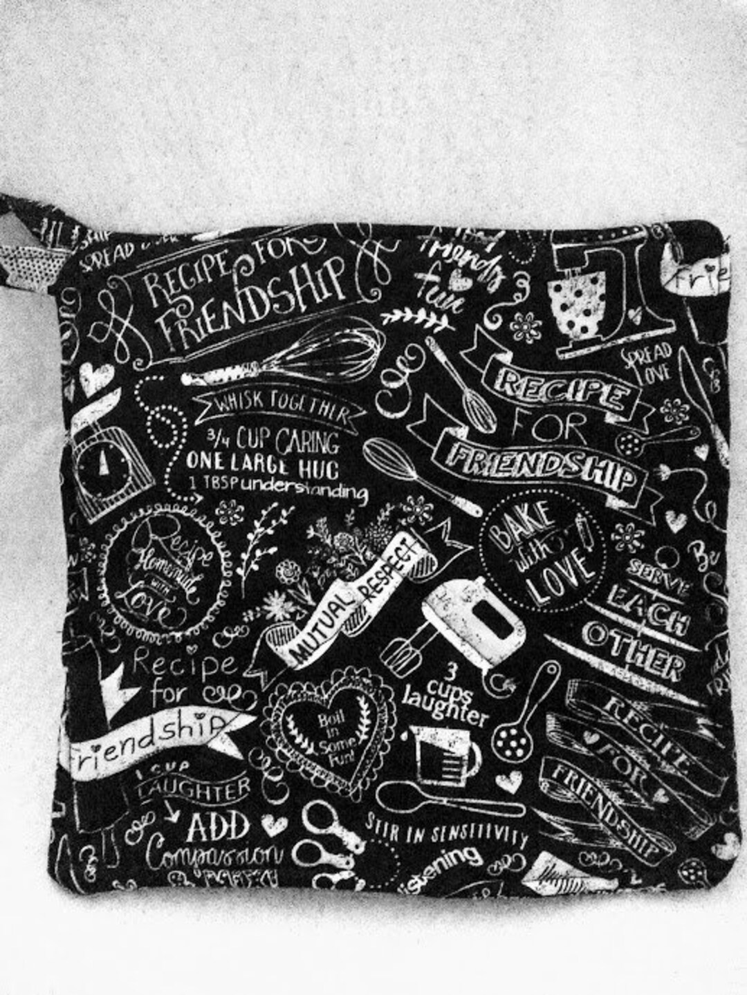 Friendship Phrases Potholder or Hot Pad With Hanging Loop Etsy