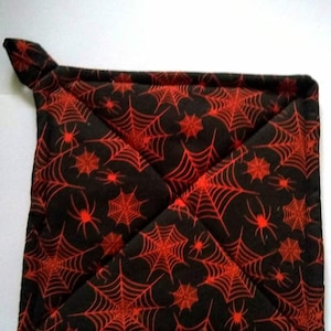 Spiderweb Potholder or Hot Pad with Hanging Loop - Halloween Potholder/Halloween Decor