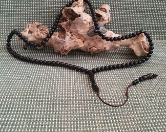 Gaboon Ebony Islamic Prayer Beads: 99 Names of Allah Tasbih Misbaha Subha