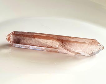 Lithium Quartz Double Terminated Trigger Crystal 86 carat, Laser Wand, Emotional Peace, izida