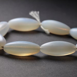 Venetian Opalescent Moon Glass Trade Beads from Ethiopia Late 18th Early 19th Elongated Oval Shape Collectible by izida