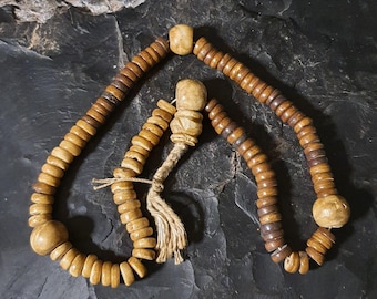 Ancient Mala 108 Prayer Beads Naga Conch Counters Guru Bead, izida