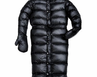 Oversized Shiny Nylon Maxi Puffer Sleeping Bag
