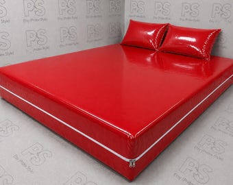 Black Shiny Nylon Mattress Cover Set