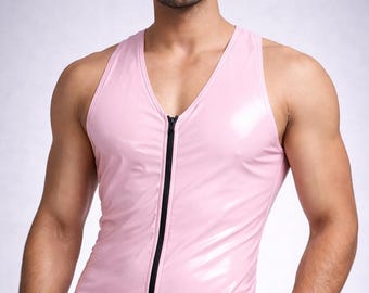Body de nailon sin mangas con capucha y cremallera frontal