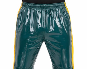Shiny Nylon Pro Athletic Shorts with Contrast Side Panels