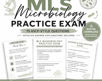 MLS Microbiology Practice Exam | 75 ASCP-Style Example Questions with Detailed Answer Explanations | Parasitology & Mycology Included
