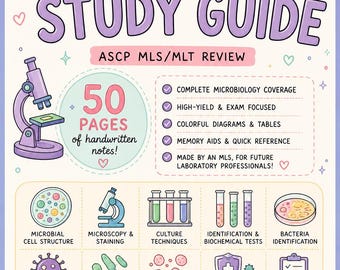 MICROBIOLOGY ASCP Notes | 50 Page Handwritten MLS Study Guide | High-Yield Microbiology Board Exam Prep | Medical Laboratory Scientists