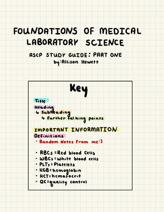 MLS FOUNDATIONS Study Guide | Handwritten Phlebotomy Notes (Digital Download) | ASCP Study Resource