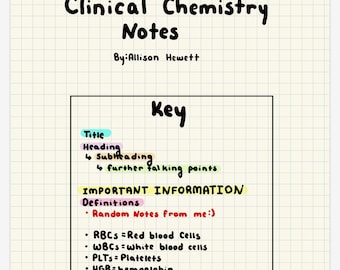 Clinical CHEMISTRY Notes for Medical Laboratory Science | 53 Pages | ASCP Exam Study Guide | MLS Student Resource
