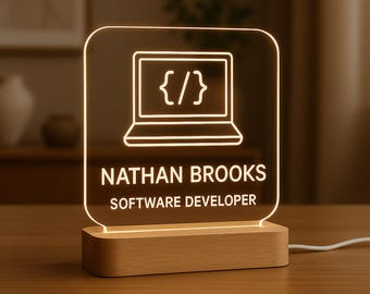 Veilleuse Coder | Lampe de bureau LED personnalisée pour programmeurs