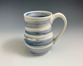 Blue Ocean Inspired Handmade Porcelain Mug