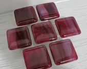 Fused Glass Drawer Knobs, Cabinet Knob, Cranberry and White Bathroom Vanity Hardware, Furniture Knob, Burgundy Furniture Handles, Home Decor