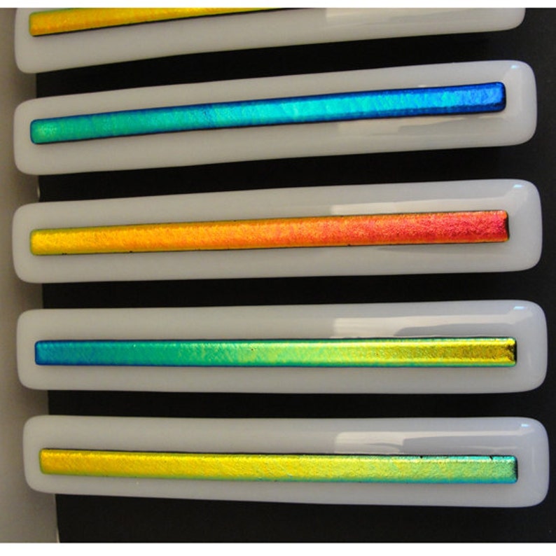 Glass Cupboard Handles Closet Door Pulls Furniture Pulls Cabinet Pulls Unique Dichroic Fused Glass Drawer Pulls Colorful Home Decor