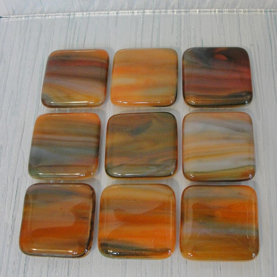 Orange And Green Drawer Knobs Fused Glass Cabinet Knobs Etsy