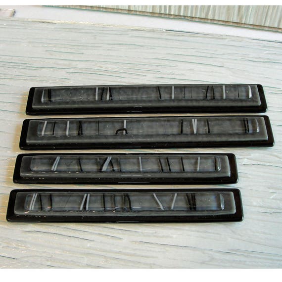 Gray And Black Glass Drawer Pulls Fused Glass Cabinet Pulls Etsy