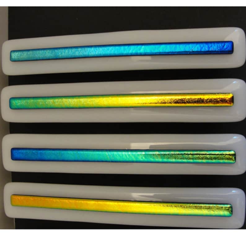 Glass Cupboard Handles Closet Door Pulls Furniture Pulls Cabinet Pulls Unique Dichroic Fused Glass Drawer Pulls Colorful Home Decor