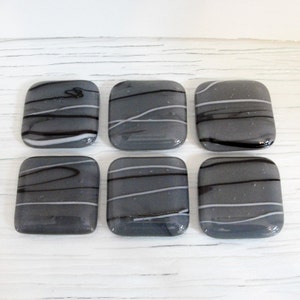 Gray Black and White Glass Knobs, Fused Glass Cabinet Hardware Pulls, Furniture Pulls, Gray Drawer Knobs, Glass Home Decor, Vanity Knobs